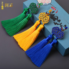 潤蘇流蘇雙錢結雙流蘇穗子飾品裝飾冰絲扇墜配件書籤吊穗小穗子