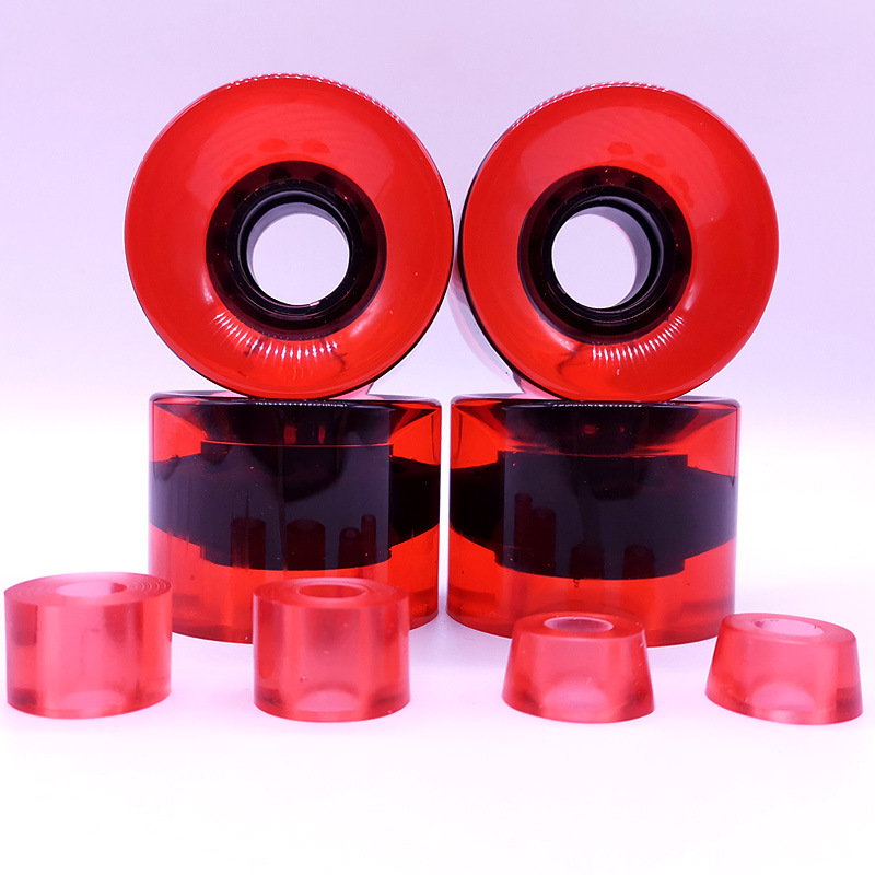 60x 45mm four-wheel skateboard Pu wheel double rocker 78A land surfboard wheel colorful solid Street brush wheel