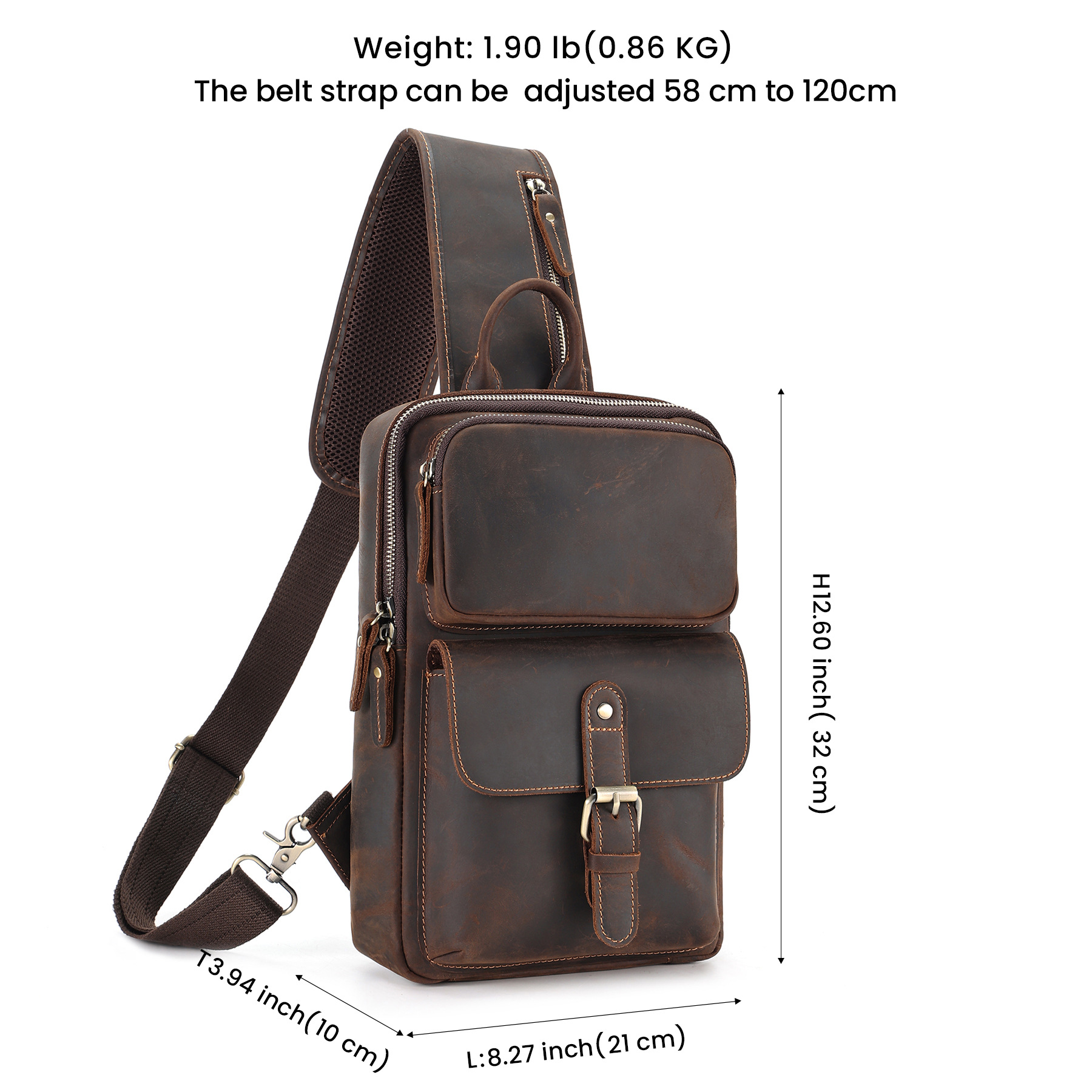 Pechera de Cuero para Hombre de Piel de Vaca, Resistente al Desgaste para Uso Diario image 7