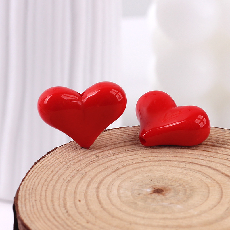 2g Weight Beads Jewelry Making Type DIY Ornament Accessories Classification 1 Piece Quantity Acrylic Material Heart Shape Pattern All Seasons Season Sweet, Simple Style Style 1 Piece Acrylic Heart Shape Beads DIY Ornament Accessories 16