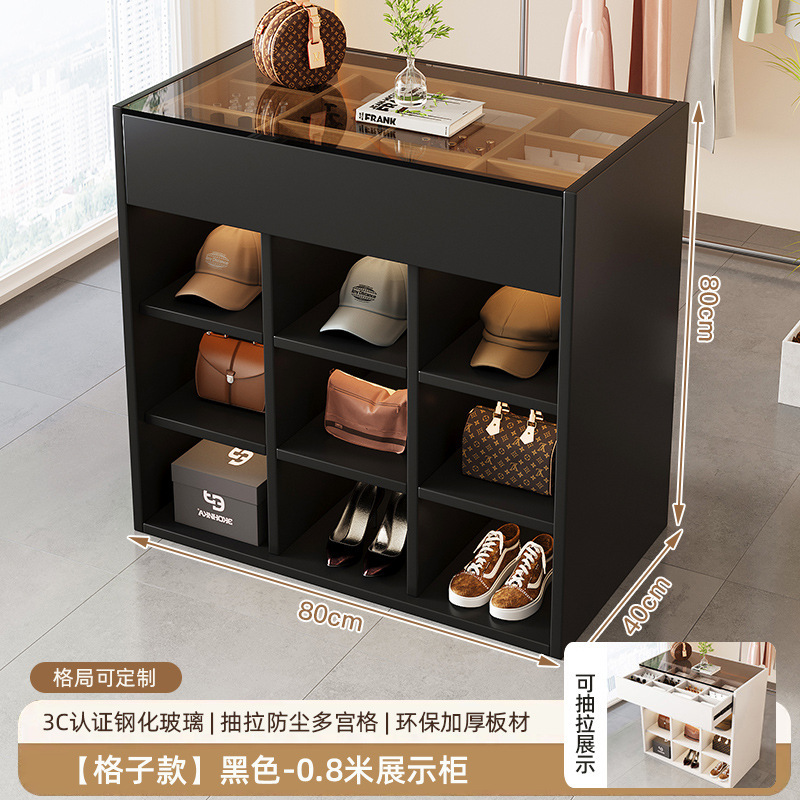 服装店展示台珠宝首饰中岛流水展示柜小型店铺钢化玻璃多层陈列桌|undefined