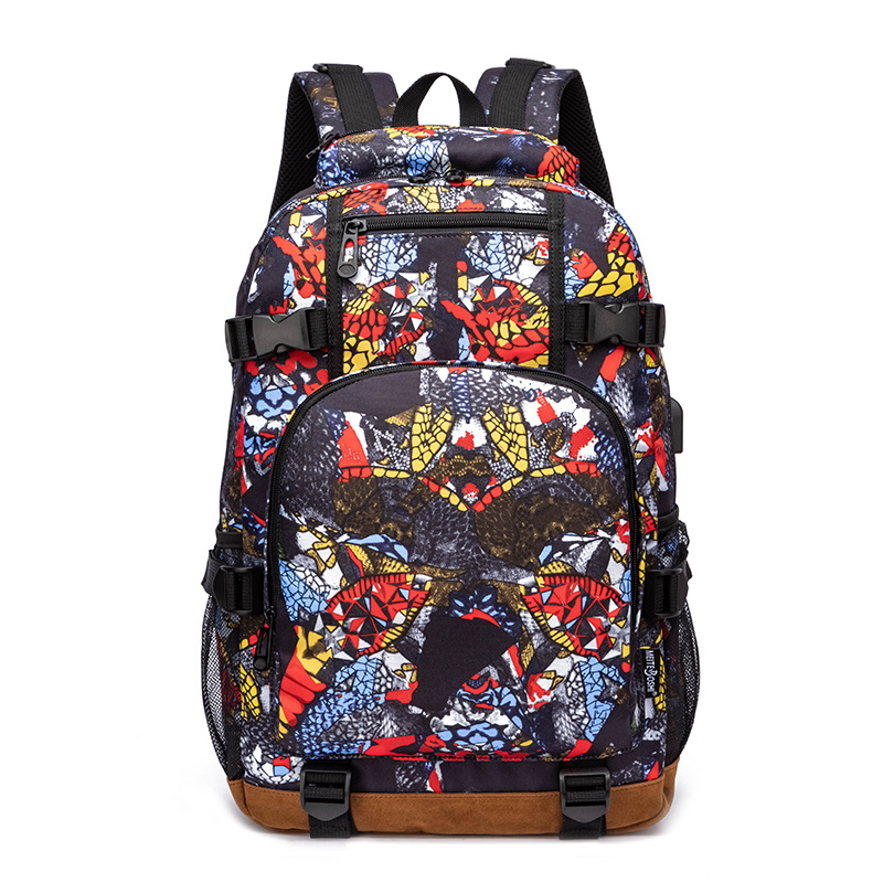 中学生书包时尚潮流印花双肩包跨境旅行电脑包大容量背包厂家直供