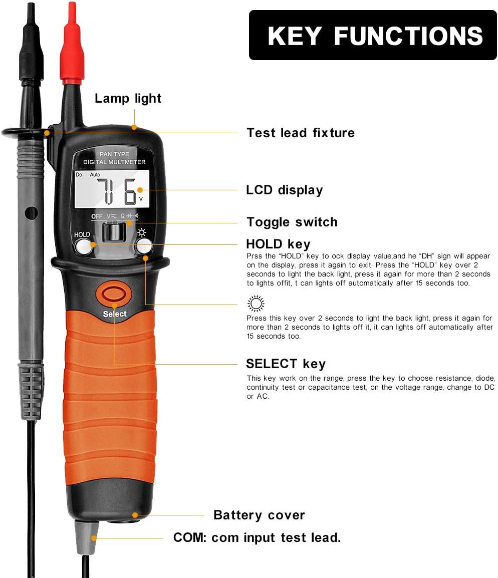 BTMETER Digital Pen Multimeter Voltmeter Durchgangsprüfer, 5