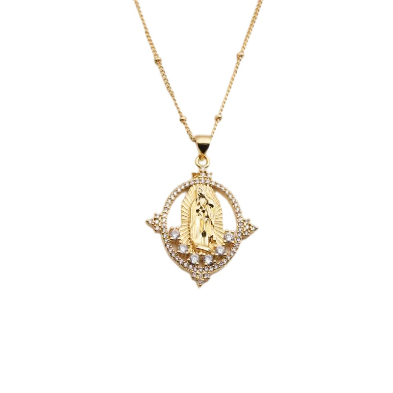 retro copper zircon variety of cross Maria pendant necklace wholesalepicture9