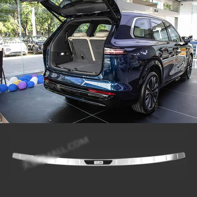 Wuling Huajing S Stainless Steel | Dekorativ pedal başlıqları - trunk-outside-1-piece-of-outer-rear-guard-stainless-steel-silver-titanium-brushed-applicable-to-2026-wuling-huajing-s