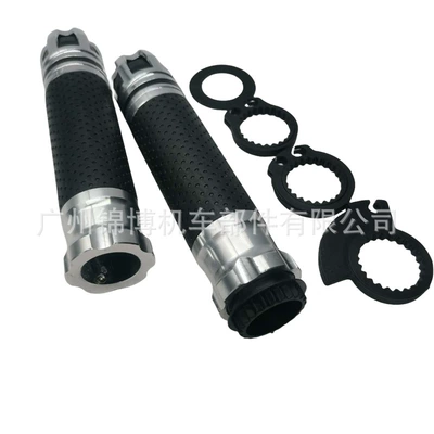Factory Direct Supply, Motorcycle Handle Cover - silver-black