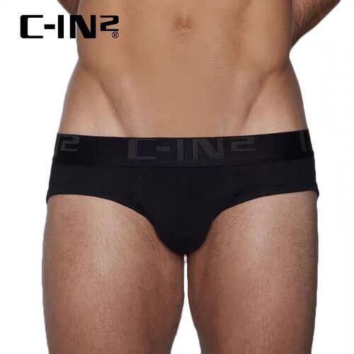 C-IN2 men's briefs pure cotton low waist sexy U convex solid color comfortable and breathable youth briefs 005