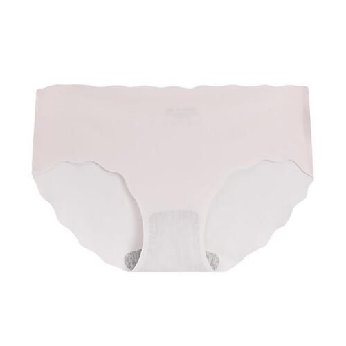 Ice silk underwear for women, seamless mid-waist summer thin knitted pure cotton crotch girl one-piece triangle shorts
