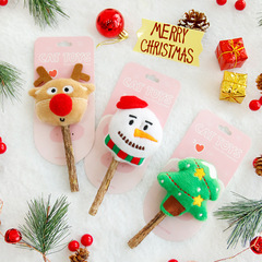 Pet Christmas Cat Toy Snowman Vent Doll Cat Toy Kitten Wooden Polygonum Teething Stick Pet Supplies