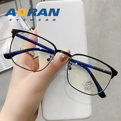 網紅同款眼鏡架男潮痞帥近視可配防藍光輻射平光鏡女無度數眼鏡框