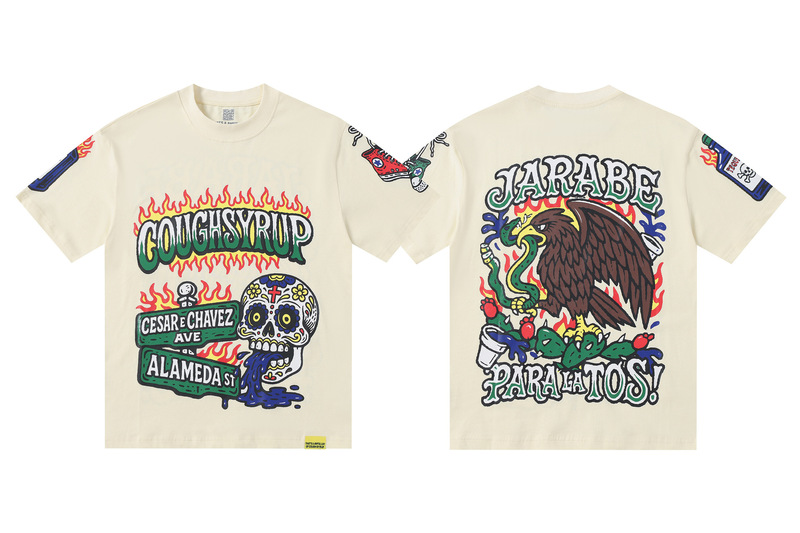 あれ。 SA AWFUL LOT OF COUGH SYRUP メンズ ヒップホップ ラップコラボ 半袖Tシャツ|undefined