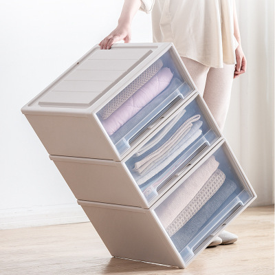 thickening Plastic Drawer Storage cabinet transparent wardrobe clothes Finishing Box storage box household Clothing Storage cabinet