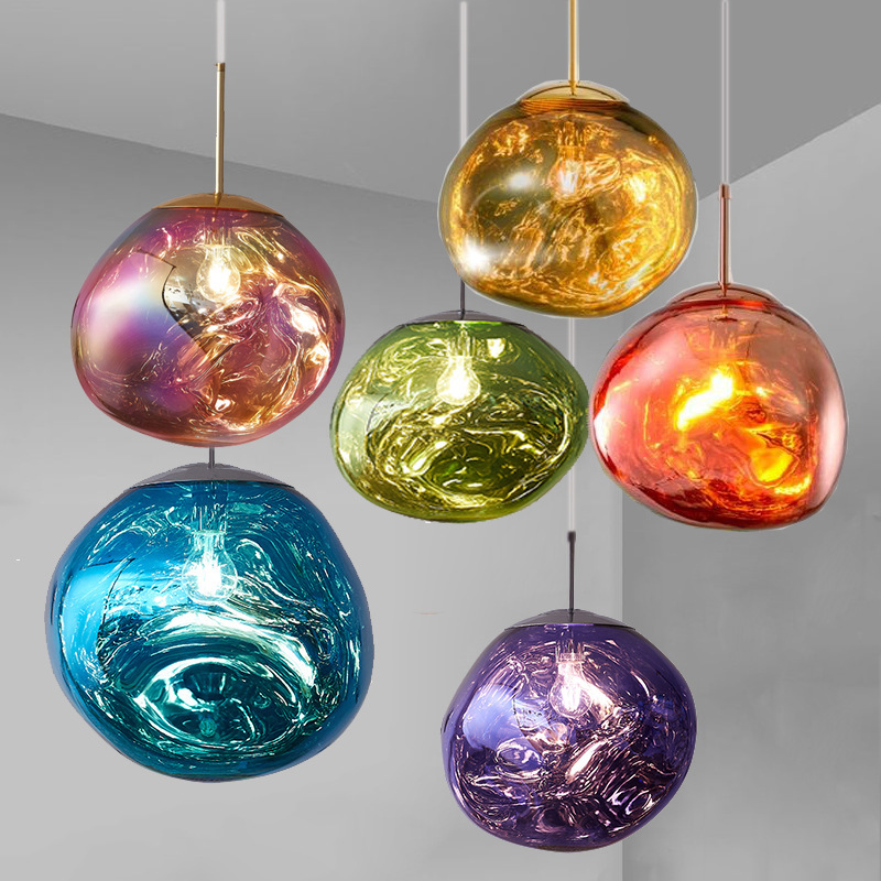 Nordic Modern Restaurant Bar Bar Simple Chandelier Exhibition Hall Cafe Dining Room Creative Glass Lamp Lava Chandelier