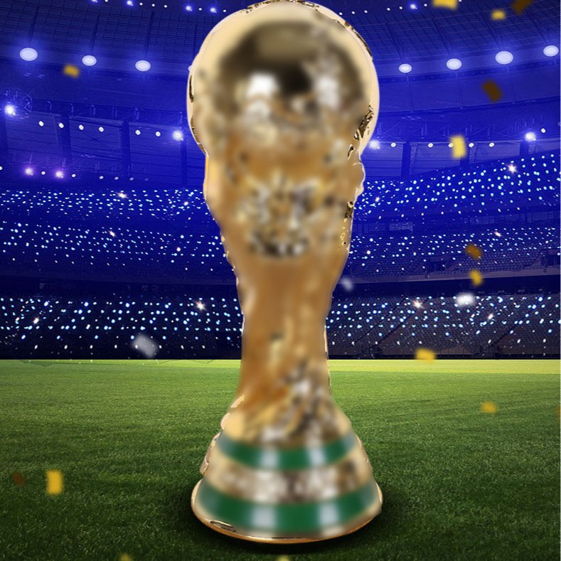 Modelo de la Copa del Mundo de Qatar Trofeo de premios de la Copa Hércules Trofeo de fútbol Artesanía de resina transfronteriza