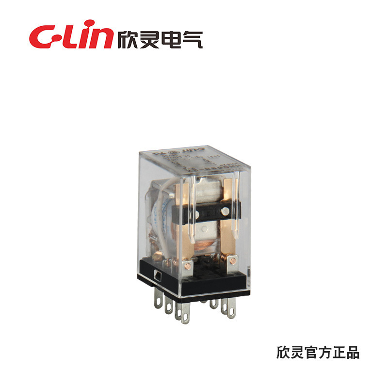 CLIN欣灵DC24V电磁继电器HHC68B-2ZL带灯银触点HH52PL继电器