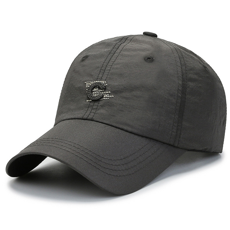 Dark gray quick-drying embroidered C letter