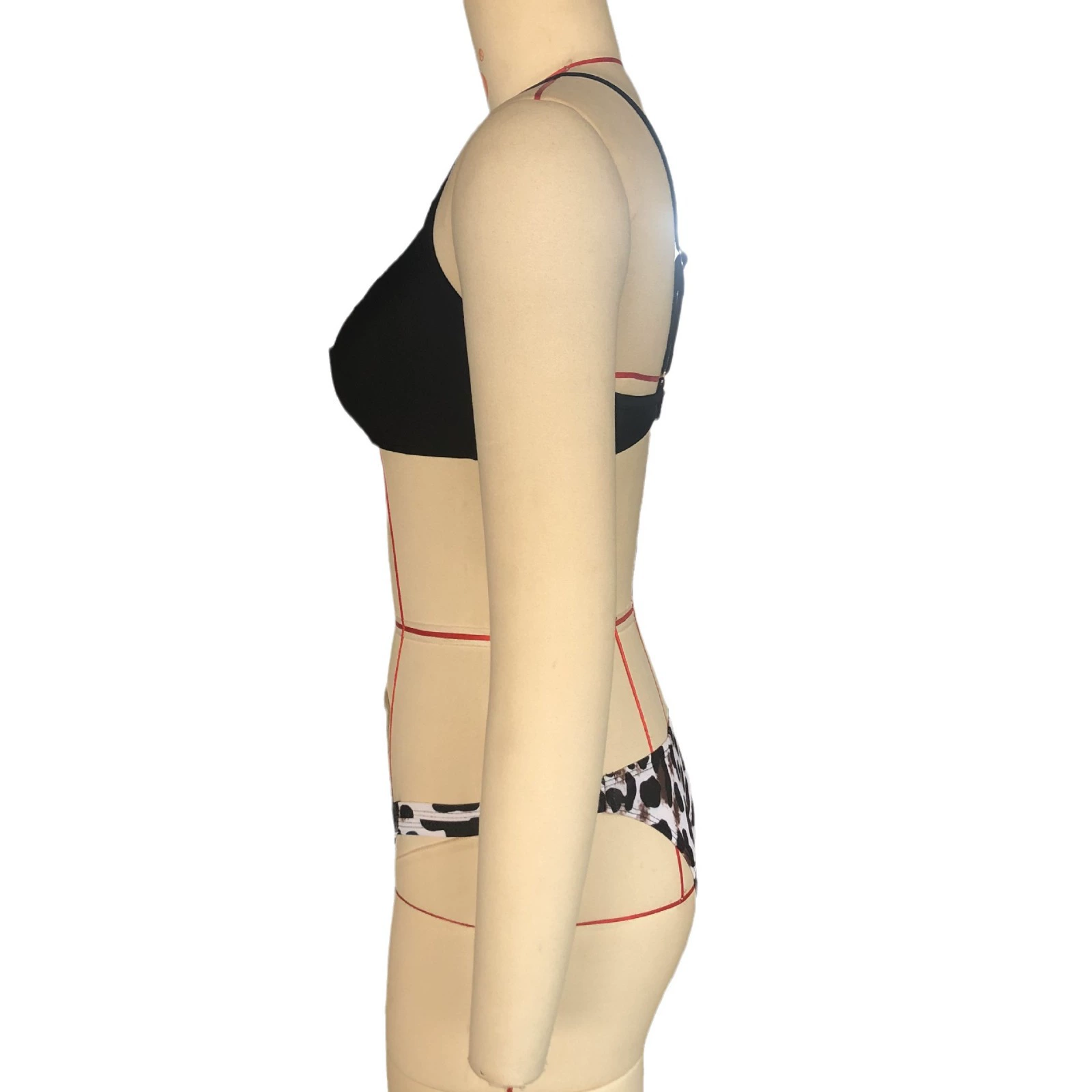 AliExpress Amazon Explosion Hot Sell Black Leopard Stroke Strong V Steel Too Sexy Skin Bikini Bikini