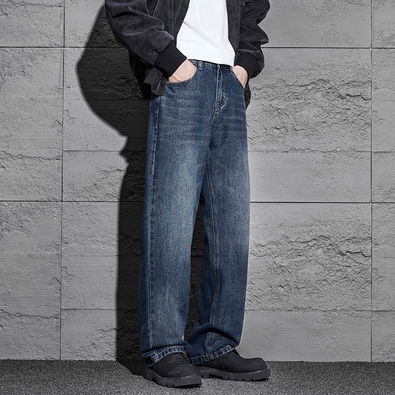 Men's Clothing /2025 Autumn and Winter New American High Street Style Wide-Leg Jeans, Loose Slimming Long Pants, Versatile Pants