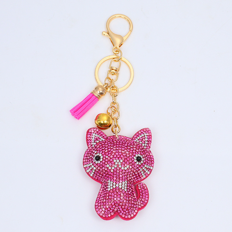 クロスボーダーのホットモデル韓国のベルベットには、猫と毛玉のキーホルダーの女性バッグのアクセサリーが飾られています|undefined