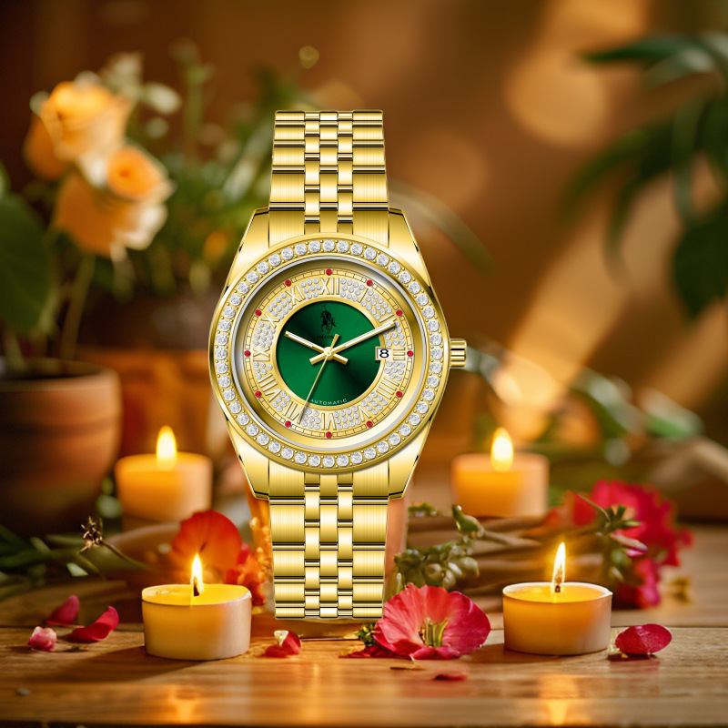 Polousasp/Paul Genuine Men's Gold Watch, Fashionable Business Simple Luminous Automatic Mechanical Watch