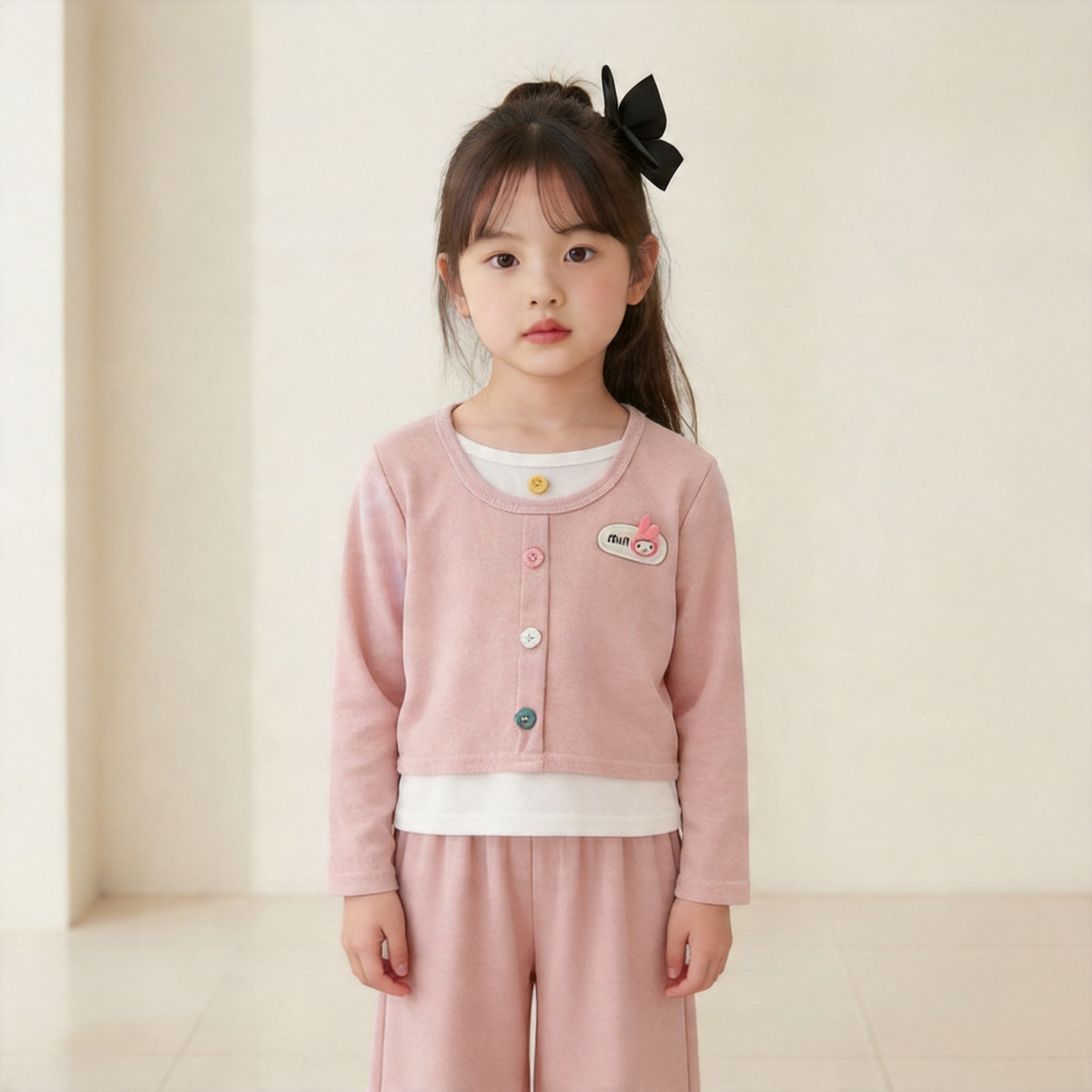 Children's clothing girls 2025 Korean spring new colorful fake two-piece suit cute baby