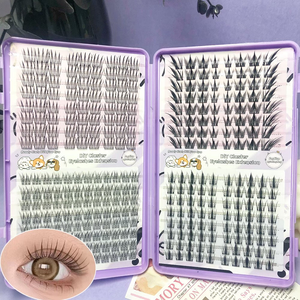 Serie de pestañas postizas transfronterizas Libro de pestañas de comercio exterior Pestañas postizas en inglés completas Pestañas postizas de gran capacidad, pelo segmentado de un solo racimo