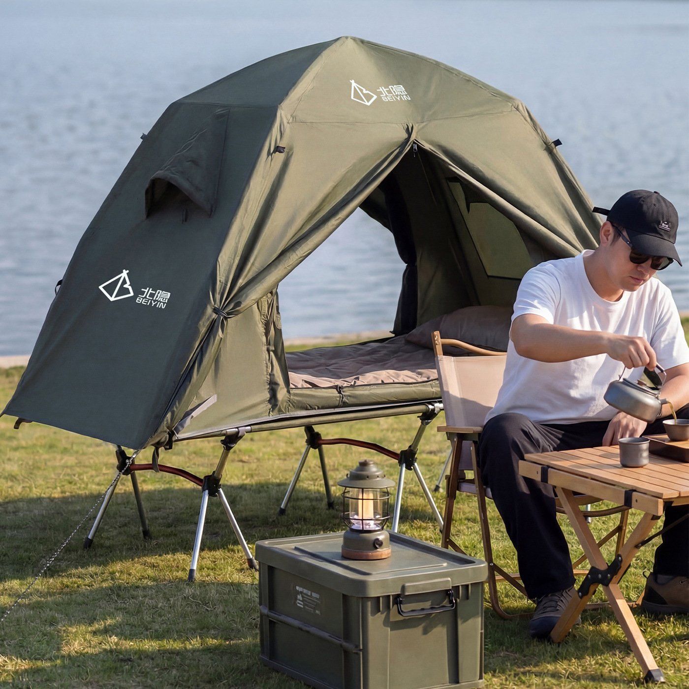 Travel folding handheld double-layer windproof keep warm tent for…