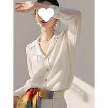 2025春秋新款独漂亮小衫法式绝美洋气上衣时尚气质白色长袖衬衫