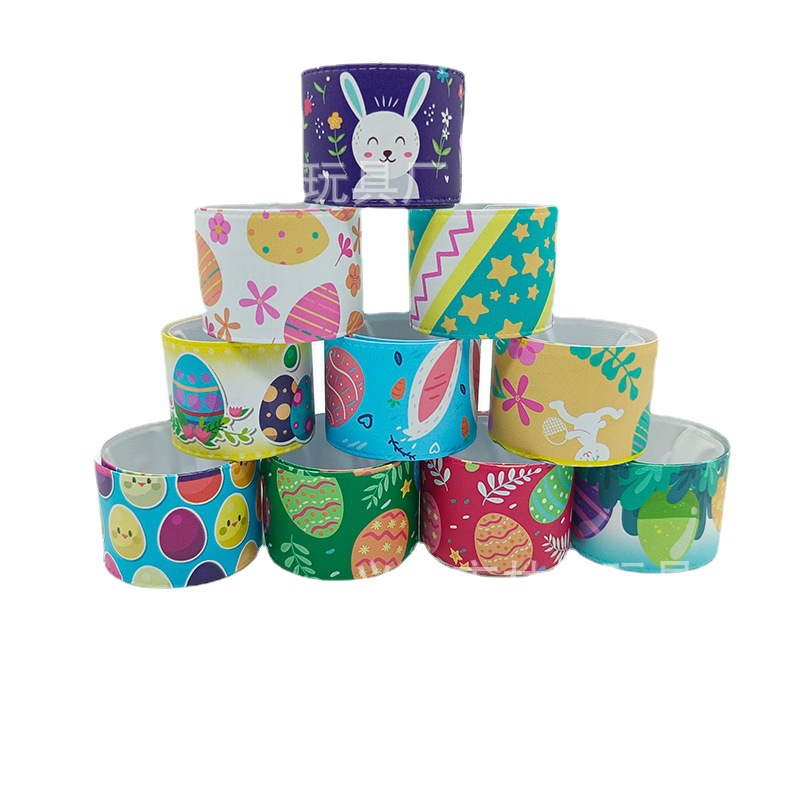 2022 versión Cruz-frontera Pascua anillo pulsera PVC huevo anillo pulsera propia copyright