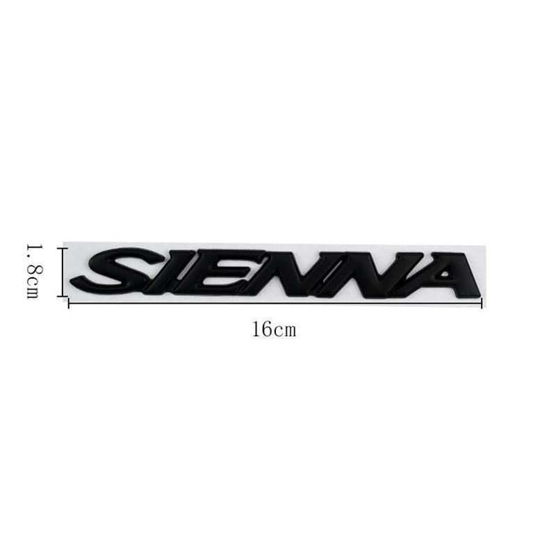 Suitable for modification of the new Toyota Sienna, rear emblem SIENNA car sticker, English metal personalized car badge