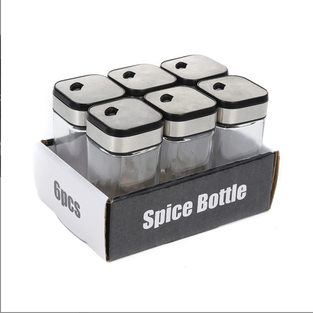 Botellas de condimento de vidrio de cocina selladas, latas de condimento a prueba de humedad, cajas de almacenamiento de saleros, cajas de condimentos, latas domésticas, juegos de saleros image 6