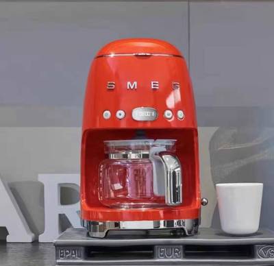 SMEG美式咖啡機斯麥格進口家用滴漏式咖啡壺自動保溫咖啡泡茶兩用