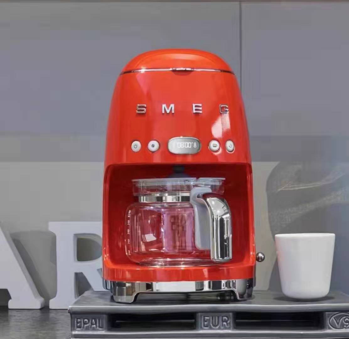 SMEG美式咖啡機斯麥格進口家用滴漏式咖啡壺自動保溫咖啡泡茶兩用