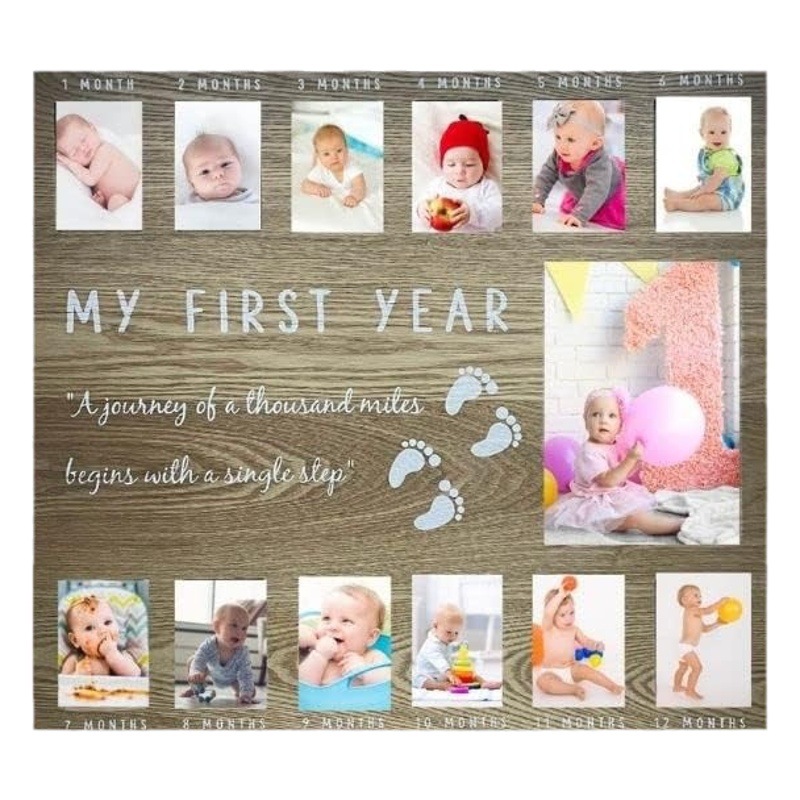 Recién nacido nacimiento hito foto conmemorativa de madera marco de fotos dormitorio sala de estar decoración marco de fotos bebé crecimiento disciplina