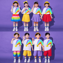 六一儿童啦啦队演出服活力波浪可爱小学生运动会服装啦啦操表演服