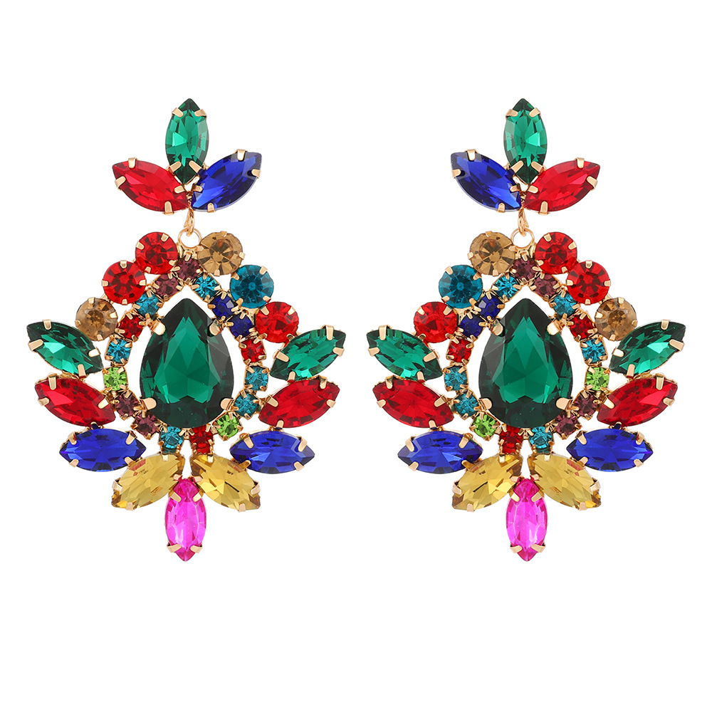 Electroplated Gold Plating Process 1 Pair Retro Geometric Glass Plating Women's Drop Earrings