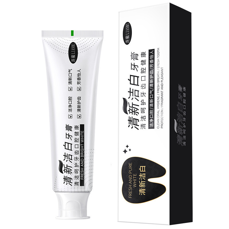 Lianmei blanqueador pasta de dientes - aliento fresco, brillante, blanqueador, flora equilibrada, fuerza, dientes saludables, fragancia, fabricante