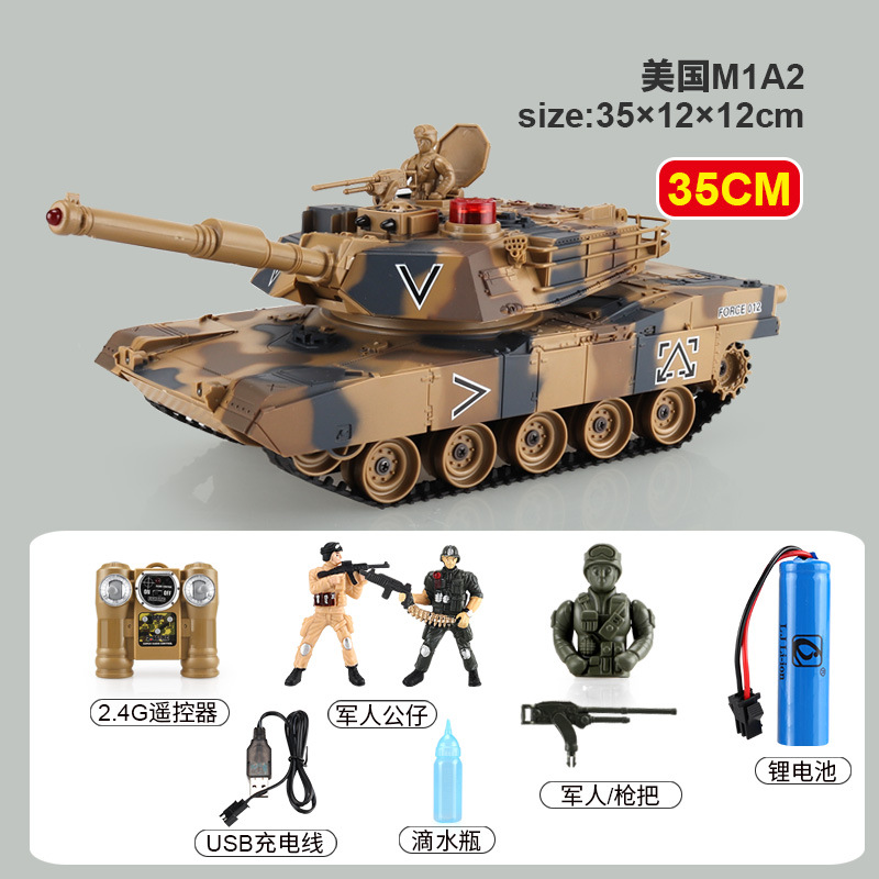 Li Chengfeng batalla control remoto 99 tanque aleación crawler-tipo fuego bala bomba de agua coche humo niño juguete