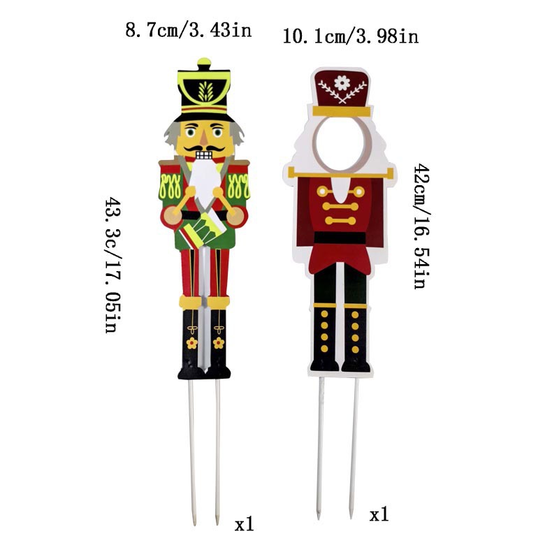 Inventario de nuevos accesorios de decoración de Navidad escenario de diseño de cascanueces de hierro soldados 2 piezas