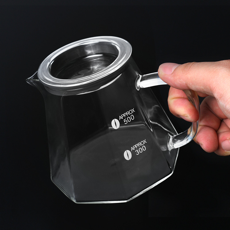 Jarra de vidrio octogonal para compartir, taza de filtro de cerámica octogonal, juego de café pour-over, tetera pour-over, herramienta pour-over. image 13