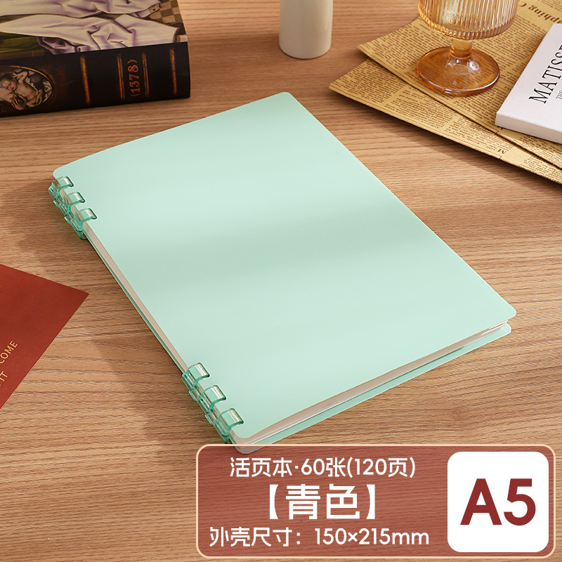 Este cuaderno de hojas sueltas B5 se puede desmontar para reemplazar el núcleo, la portada de las hojas sueltas PP respetuosas con el medio ambiente no presiona el libro de bobinas engrosadas a Mano.