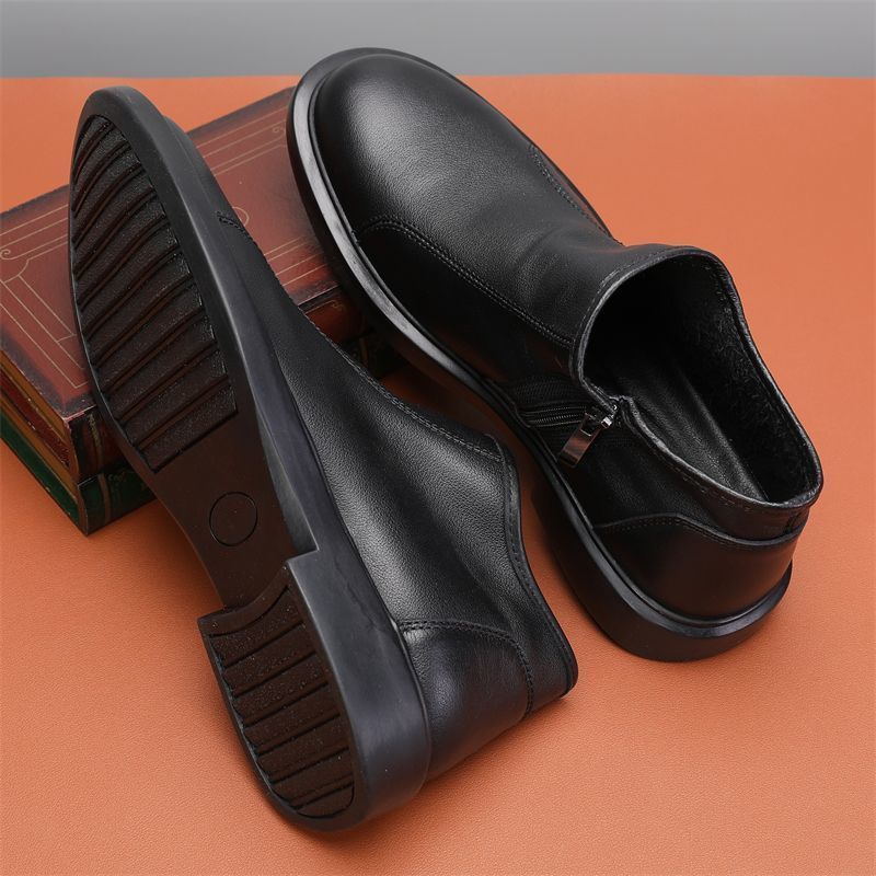 Chelsea botas de cuero para hombres, botas de cuero casuales de cuero de una sola capa, botas de cuero suaves transpirables para hombres, venta caliente