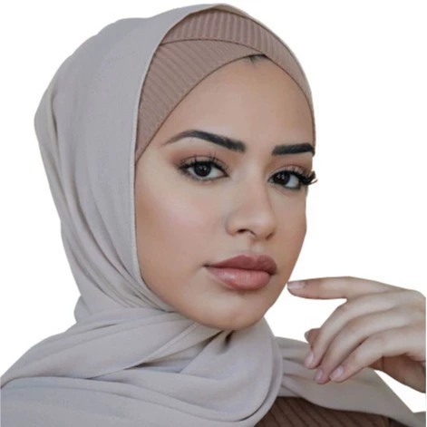 Плоский цялый клок wholesale pit strip sweat cloth forehead cross cap elastic good base cap Muslim ladies Arabic tube cap