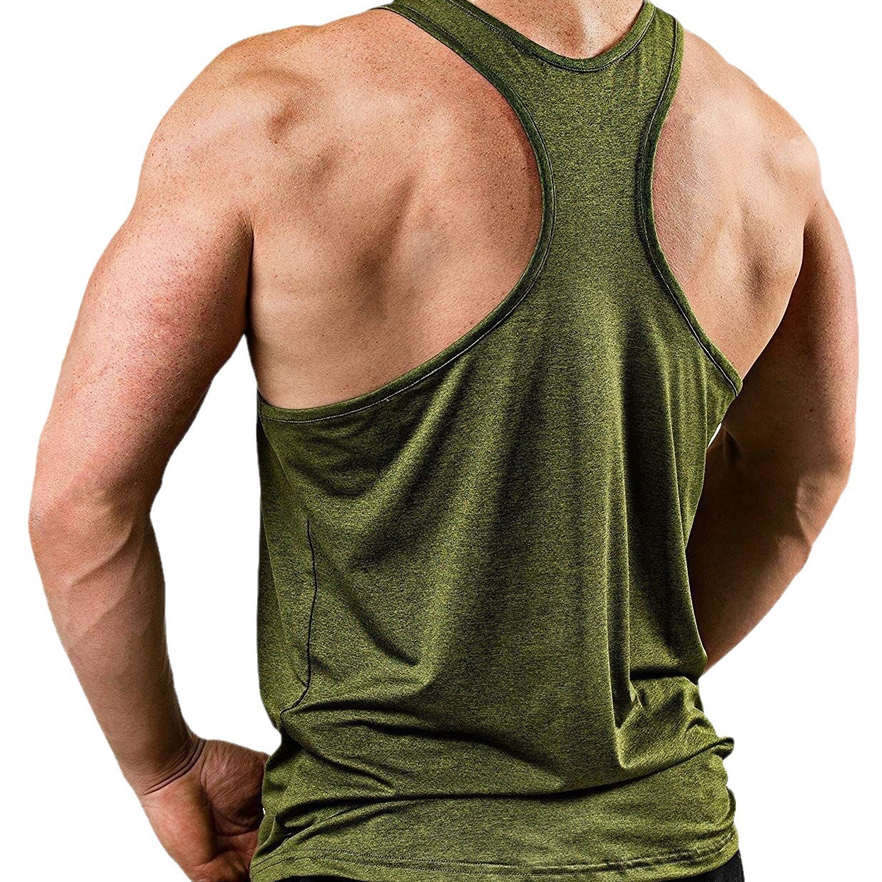 Men's Quick-Dry V-Neck Athletic Tank Top, Moisture-Wicking Workout Sleeveless Shirt For Gym Running Training_voghion.com
