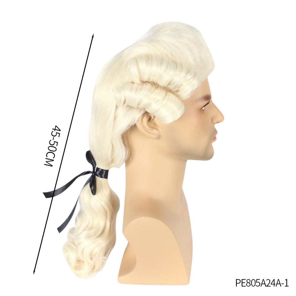 Carnaval divertido caballero americano abogado blanco juez peluca fiesta de baile festivo asesino cos peluca