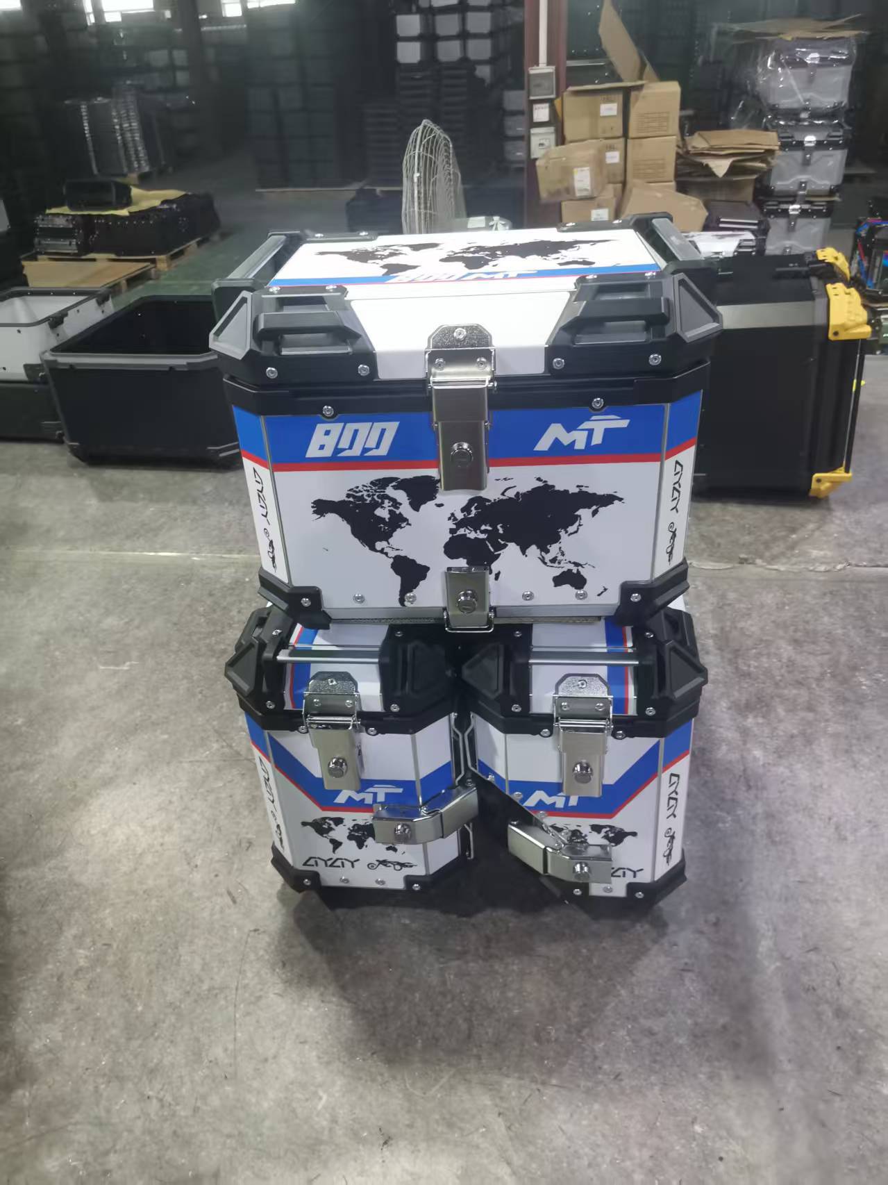 Suitable for CFMOTO 450MT/650MT/800MT motorcycles, aluminum alloy three-box quick-release aluminum alloy tail box