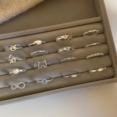 S925纯银素圈戒指女简约小众轻奢高级感ins风不掉色开口指环批发
