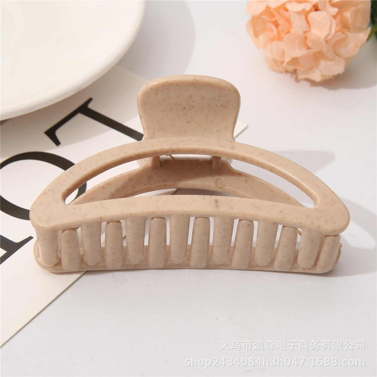 Venta caliente transfronteriza paja de trigo Morandi grab clip arco hueco cabeza de tiburón clip material degradable horquilla