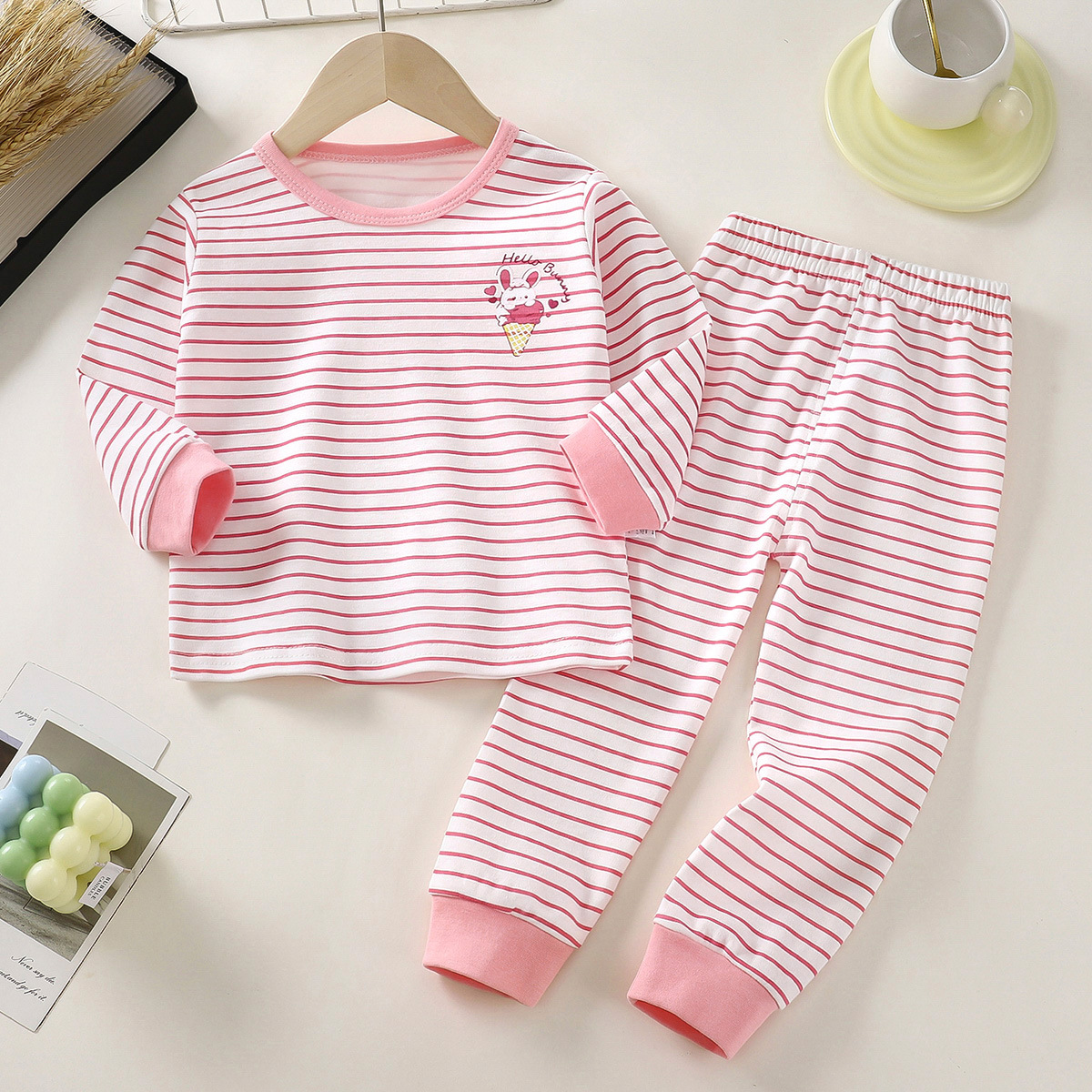 Set de ropa interior infantil de algodón nuevo otoño 2025 chaqueta de otoño para niños pantalones de otoño para niñas ropa de hogar para niñas ropa de niños