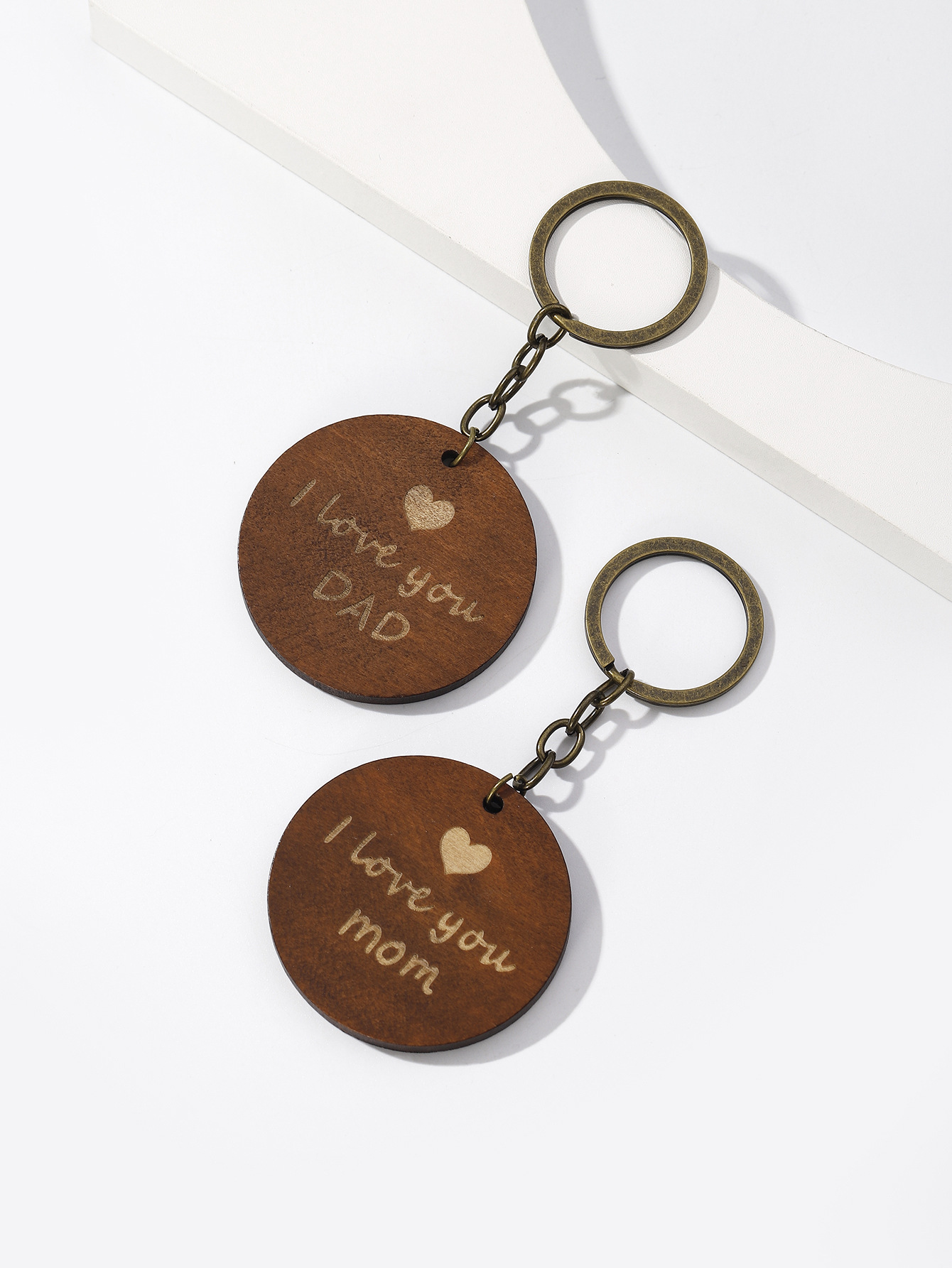 Simple Style Geometric Letter Wood Mother'S Day Father'S Day Unisex Keychain display picture 14